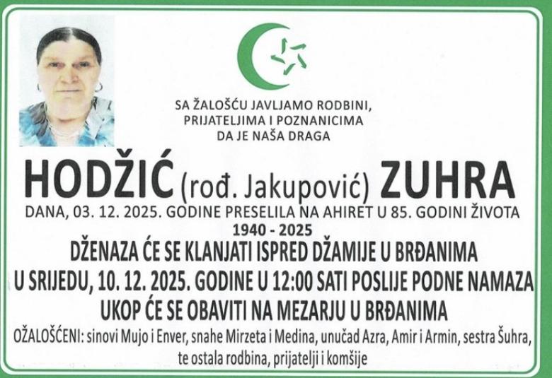 Hodžić (rođ. Jakupović) Zuhra