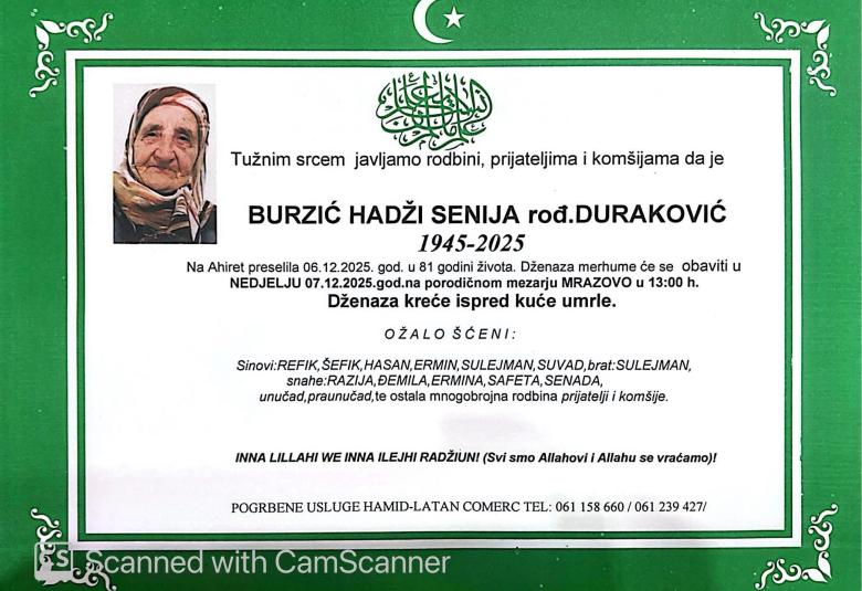 Burzić hadži Senija rođ. Duraković