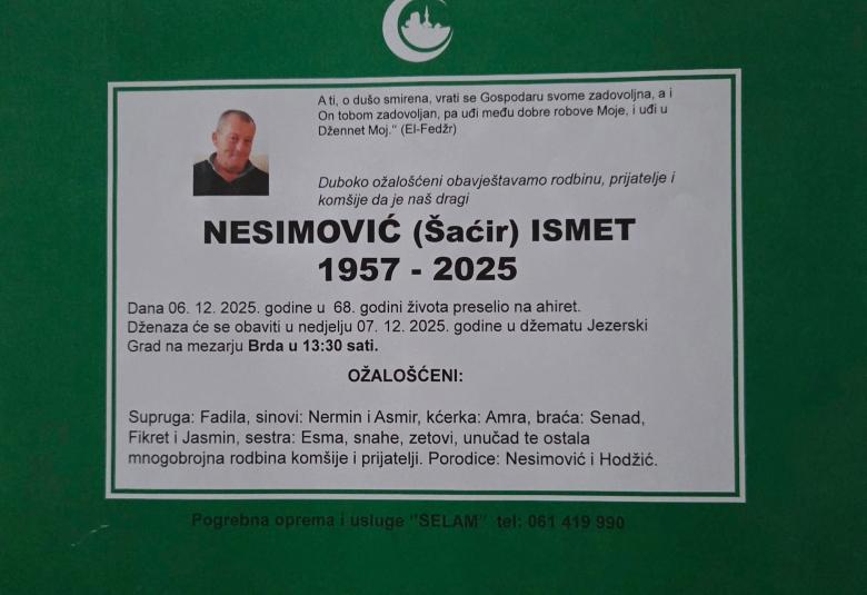 NESIMOVIĆ (Šaćir) Ismet