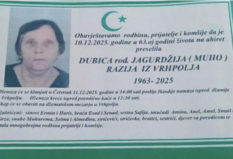 Dubica rođ. Jagurdžija (Muho) Razija 