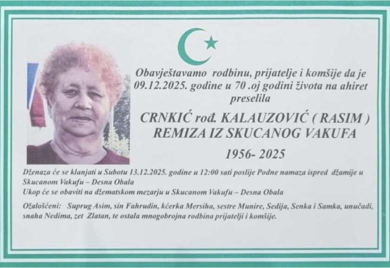 Crnkić, rođ. Kalauzović (Rasim) Remiza