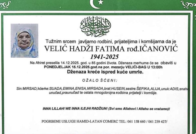 Velić Hadži Fatima, rođ. Ićanović