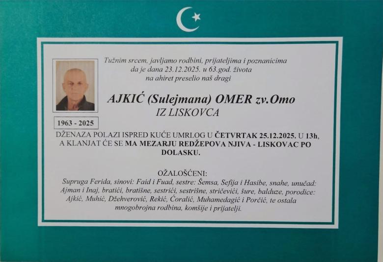 Ajkić (Sulejmana) Omer zv. Omo