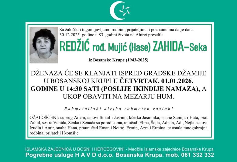 Redžić rođ. Mujić (Hase) Zahida &ndash; Seka
