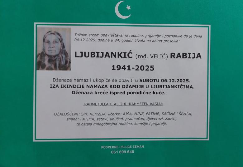 Ljubijankić (rođ. Velić) Rabija