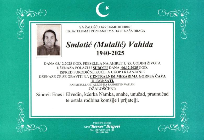 Smlatić (Mulalić) Vahida