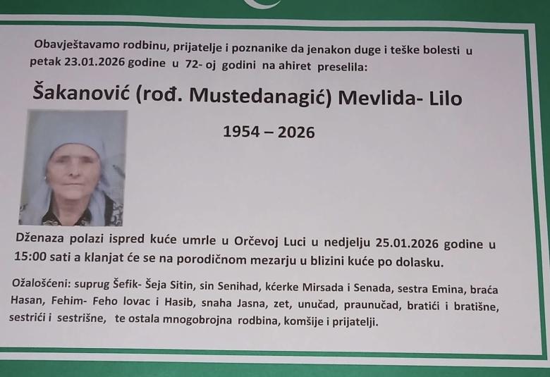 &Scaron;akanović (rođ. Mustedanagić) Mevlida &ndash; Lilo