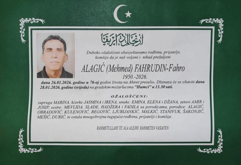 Alagić (Mehmed) Fahrudin &ndash; Fahro