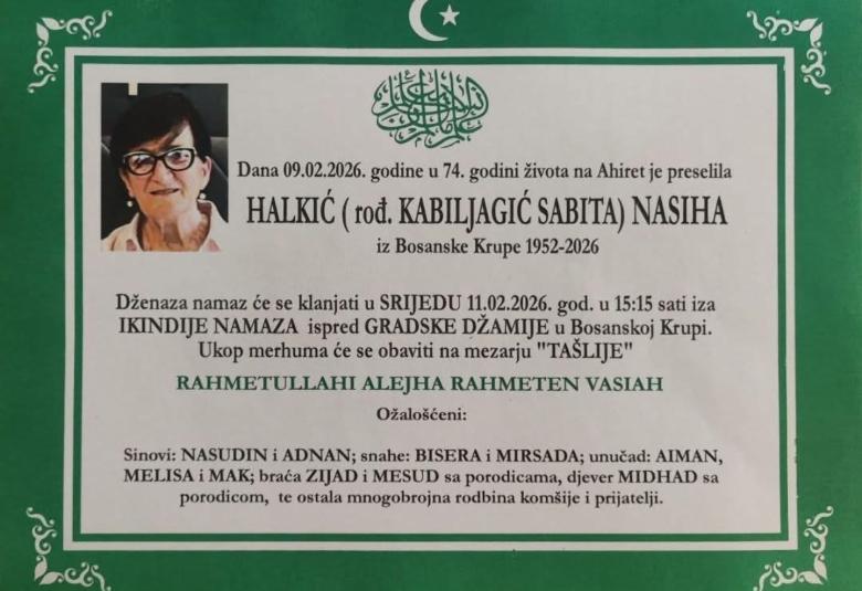 Halkić (rođ. Kabiljagić Sabita) Nasiha