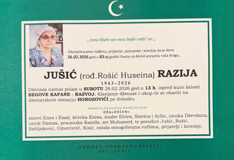 Ju&scaron;ić (rođ. Ro&scaron;ić Huseina) Razija