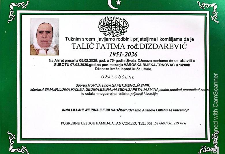 Talić Fatima, rođ. Dizdarević