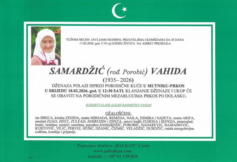 Samardžić (rođ. Porobić) Vahida