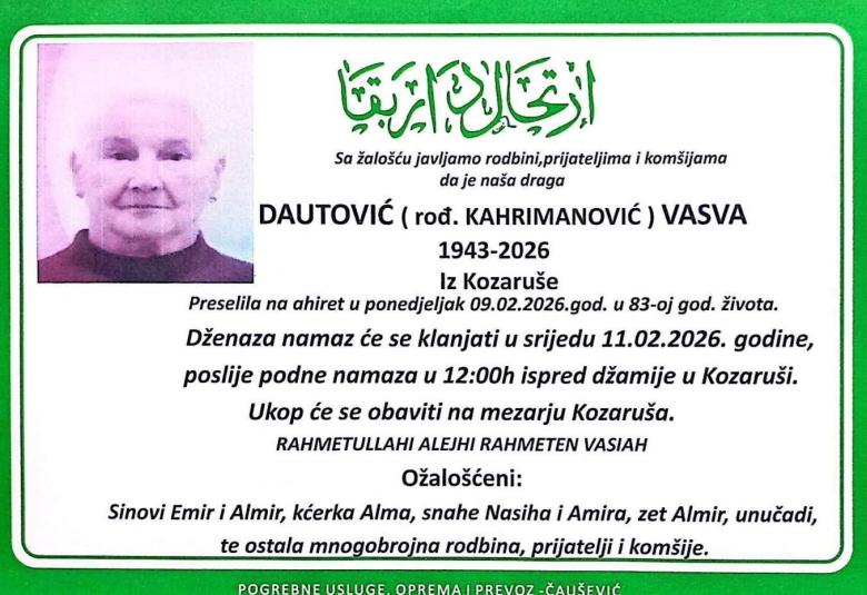 Dautović (rođ. Kahrimanović) Vasva