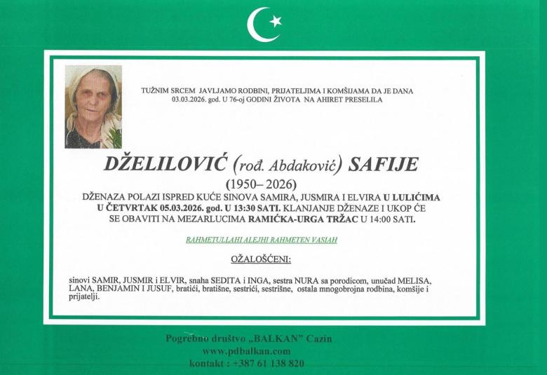 Dželilović (rođ. Abdaković) Safije