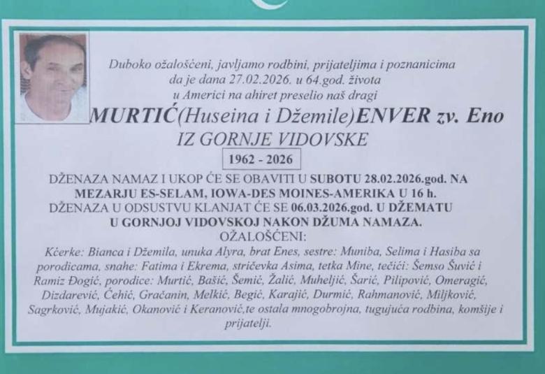 Murtić (Huseina i Džemile) Enver zv. Eno