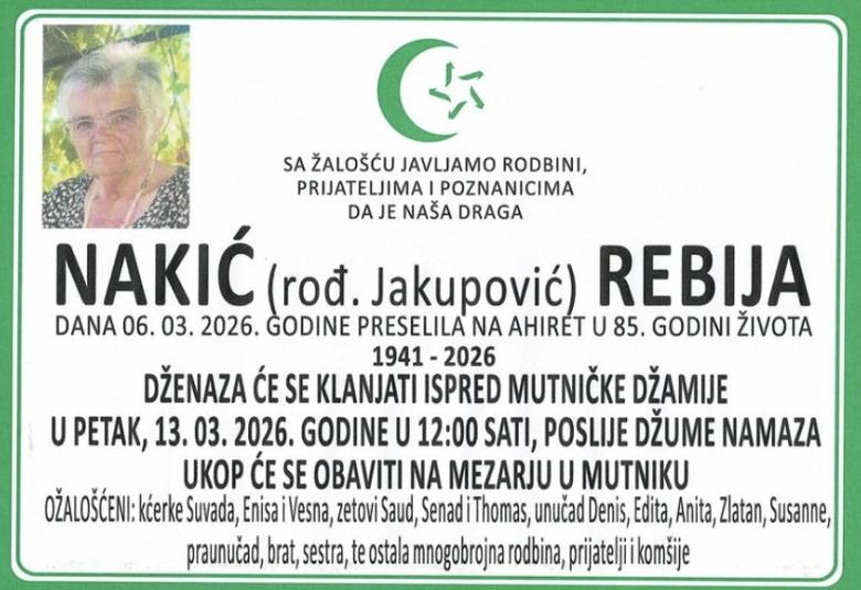 Nakić (rođ. Jakupović) Rebiја