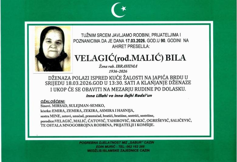 Velagić (rođ. Malić) Bila