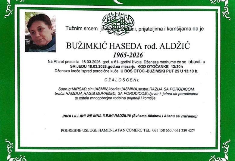 Bužimkić Haseda, rođ. Aldžić