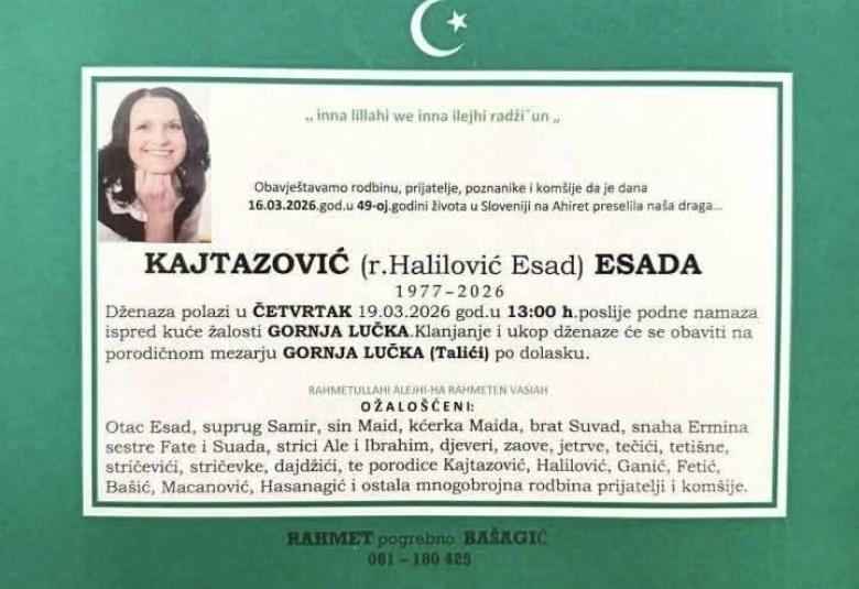 Kajtazović (rođ. Halilović Esad) Esada