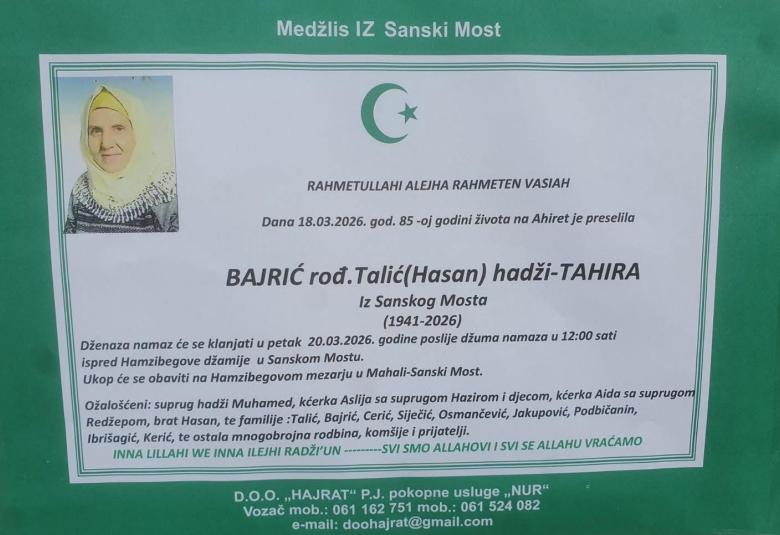 Bajrić, rođ. Talić (Hasan) hadži -Tahira