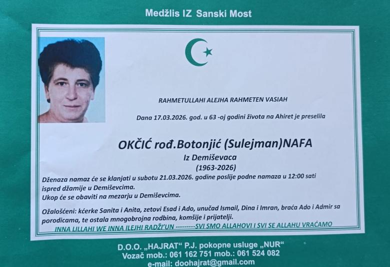 Okčić, rođ. Botonjić (Sulejman) Nafa