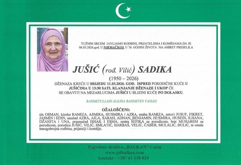 Ju&scaron;ić (rođ. Vilić) Sadika