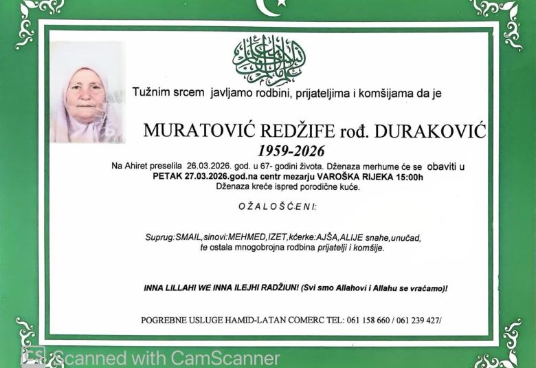 Muratović Redžife, rođ. Duraković