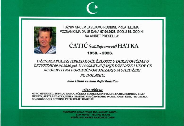 Ćatić (rođ. Bajramović) Hatka