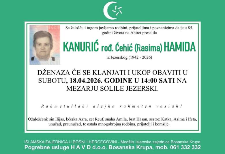 Kanurić, rođ. Ćehić (Rasima), Hamida