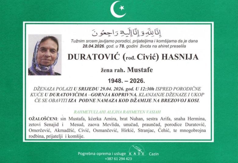 Duratović (rođ. Civić) Hasnija