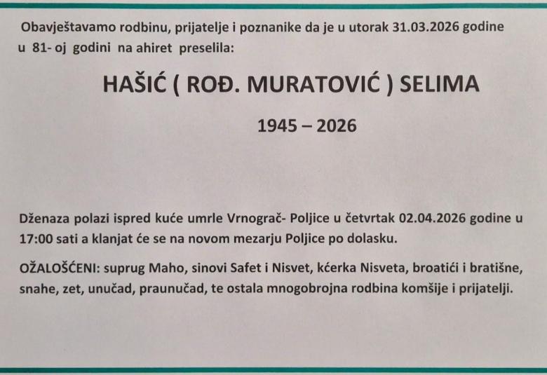 Ha&scaron;ić (rođ. Muratović) Selima