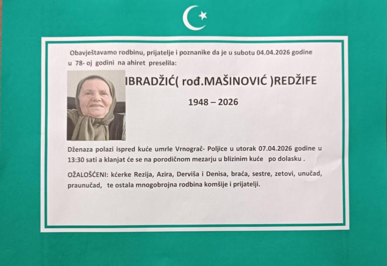 Ibradžić (rođ. Ma&scaron;inović) Redžife