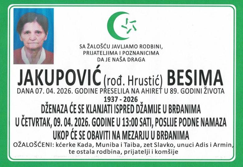Jakupović (rođ. Hrustić) Besima