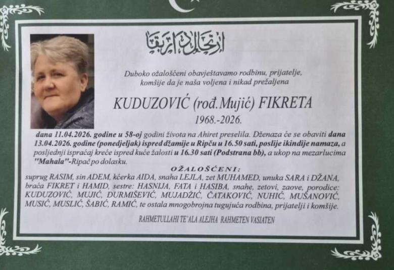 Kuduzović (rođ. Mujić) Fikreta