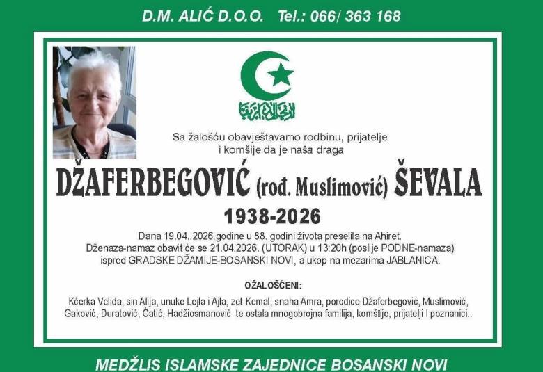 Džaferbegović (rođ. Muslimović) &Scaron;evala