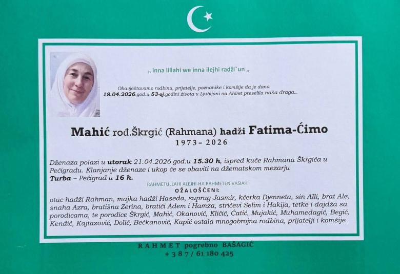 Mahić rođ. &Scaron;krgić (Rahmana) hadži 