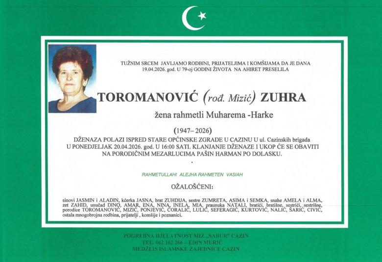 Toromanović (rođ. Mizić) Zuhra