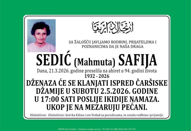Sedić (Mahmuta) Safija