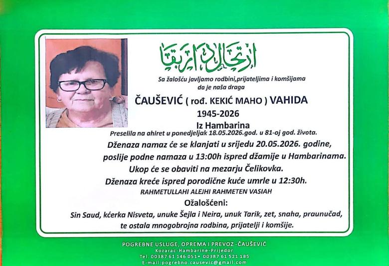 Čau&scaron;ević (rođ. Kekić Maho) Vahida