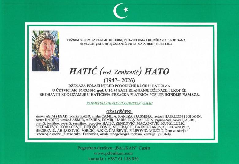 Hatić (rođ. Zenković) Hato
