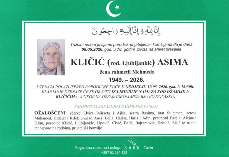 Kličić (rođ. Ljubijankić) Asima