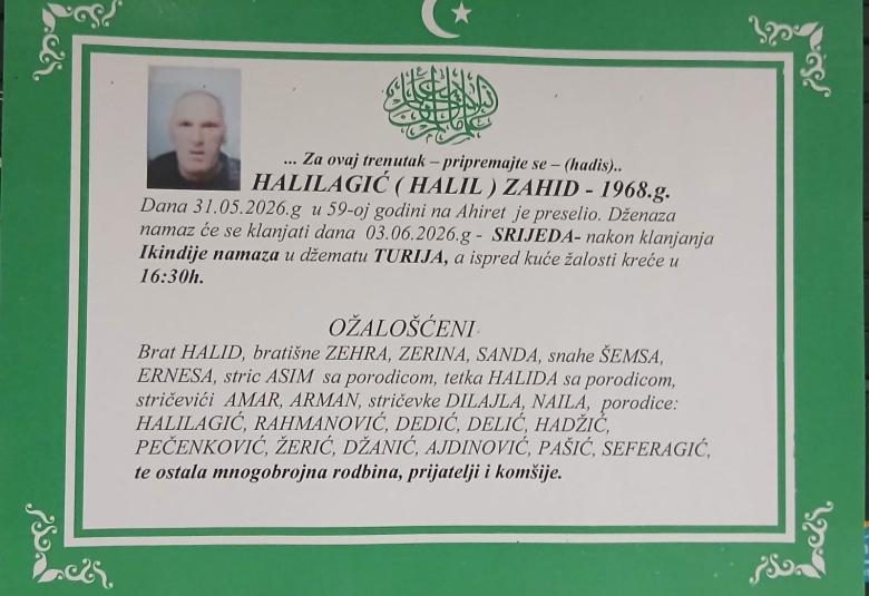 Halilagić (Halil) Zahid &ndash; 1968. g.