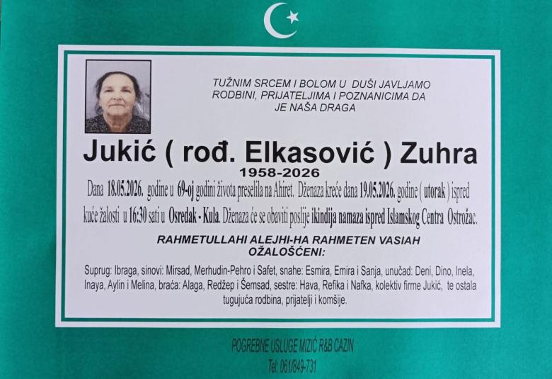 Jukić (rođ. Elkasović) Zuhra