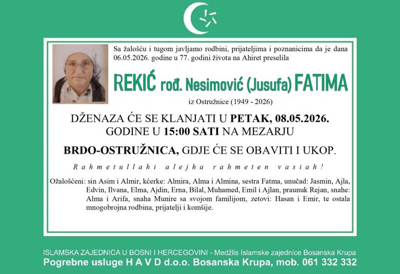 Rekić rođ. Nesimović (Jusufa) Fatima
