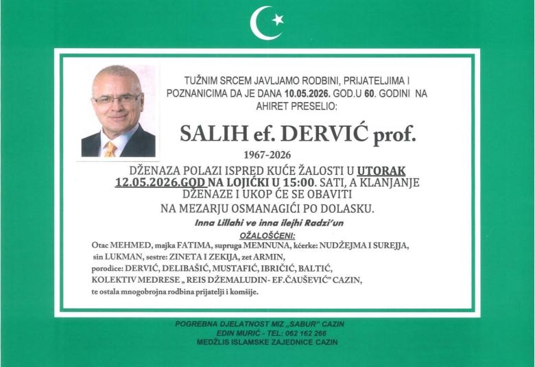 Salih ef. Dervić, prof.