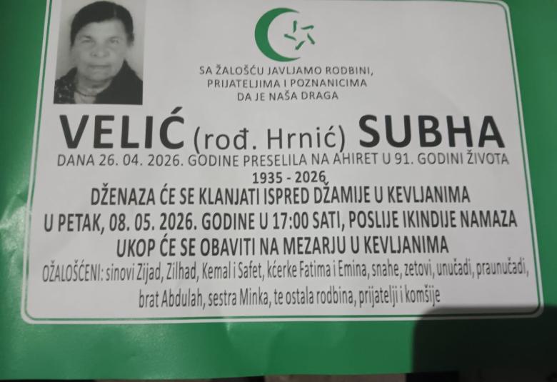 Velić (rođ. Hrnić) Subha