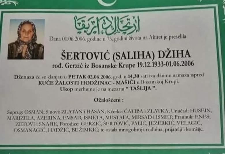 &Scaron;ertović (Saliha) Džiha