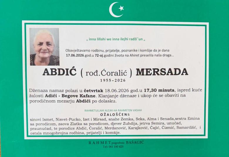 Abdić (rođ. Ćoralić) Mersada