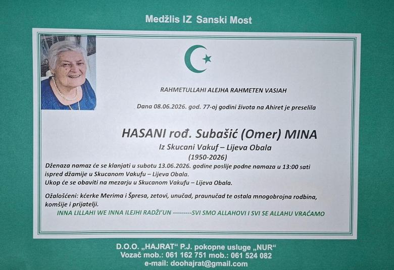 Hasani rođ. Suba&scaron;ić (Omer) Mina