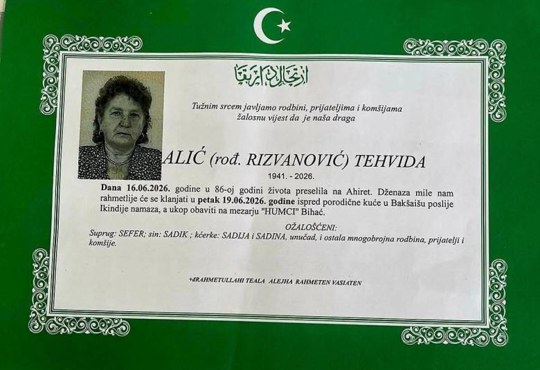 Alić (rođ. Rizvanović) Tehvida